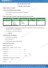 Ôn tập toàn bộ lý thuyết về đại lượng - Toán 3